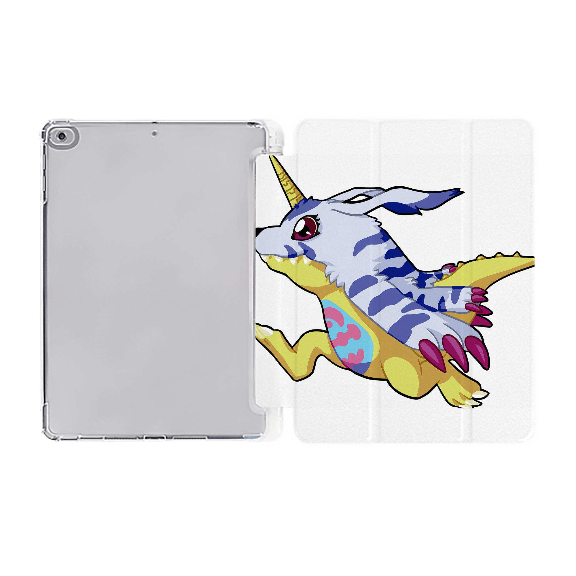 （画像用） Digimon デジタルモンスター/デジモン IPad ケース ペン収納付き 三つ折りスタンド PUレザー×シリコン 対応機種9.5/10.5/10.9インチ